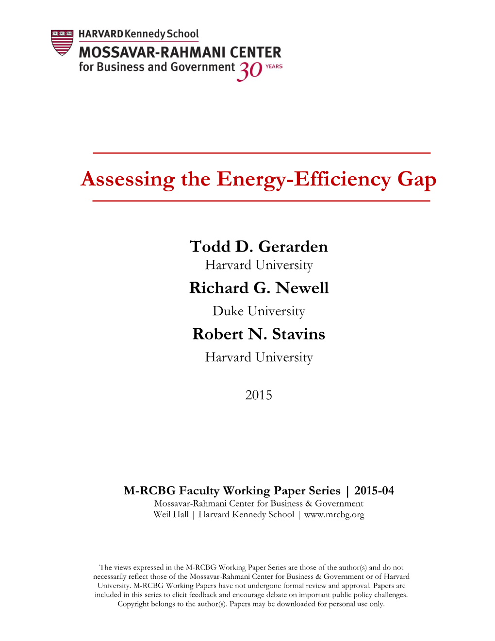 Assessing the Energy-Efficiency Gap