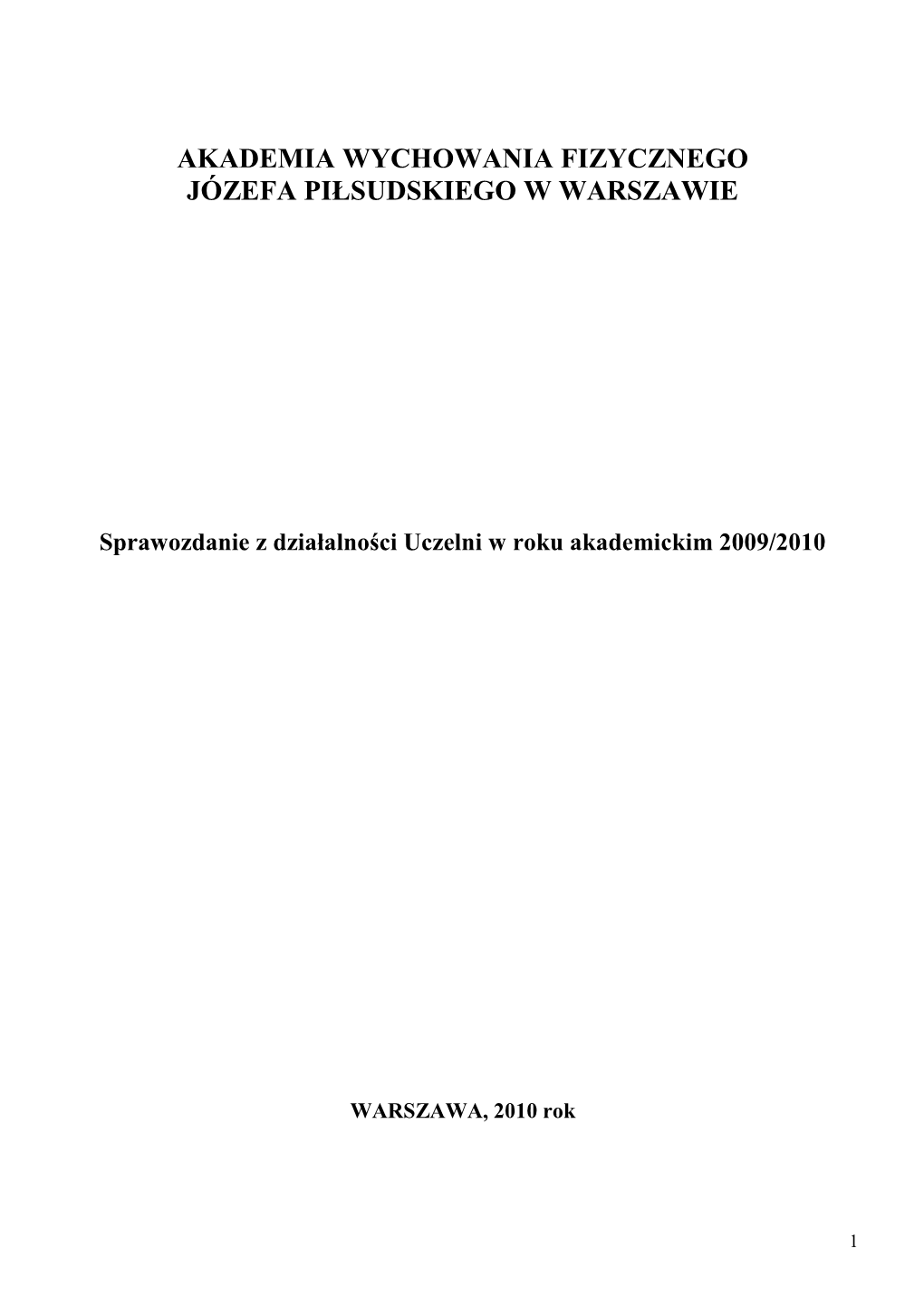 Akademia Wychowania Fizycznego Józefa Piłsudskiego W Warszawie