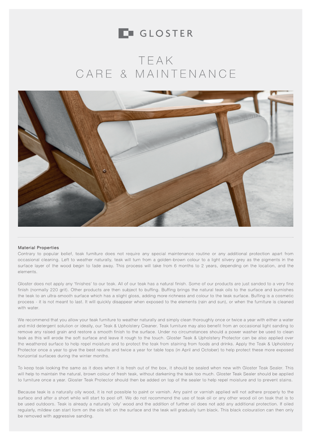 Teak Care & Maintenance