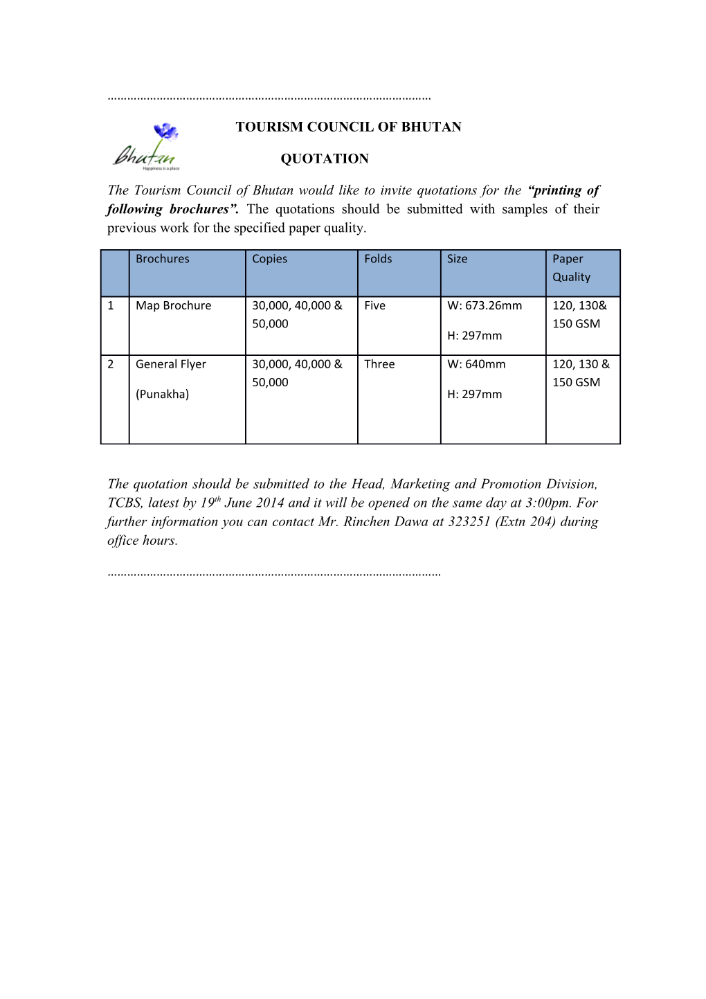 Tourism Council of Bhutan