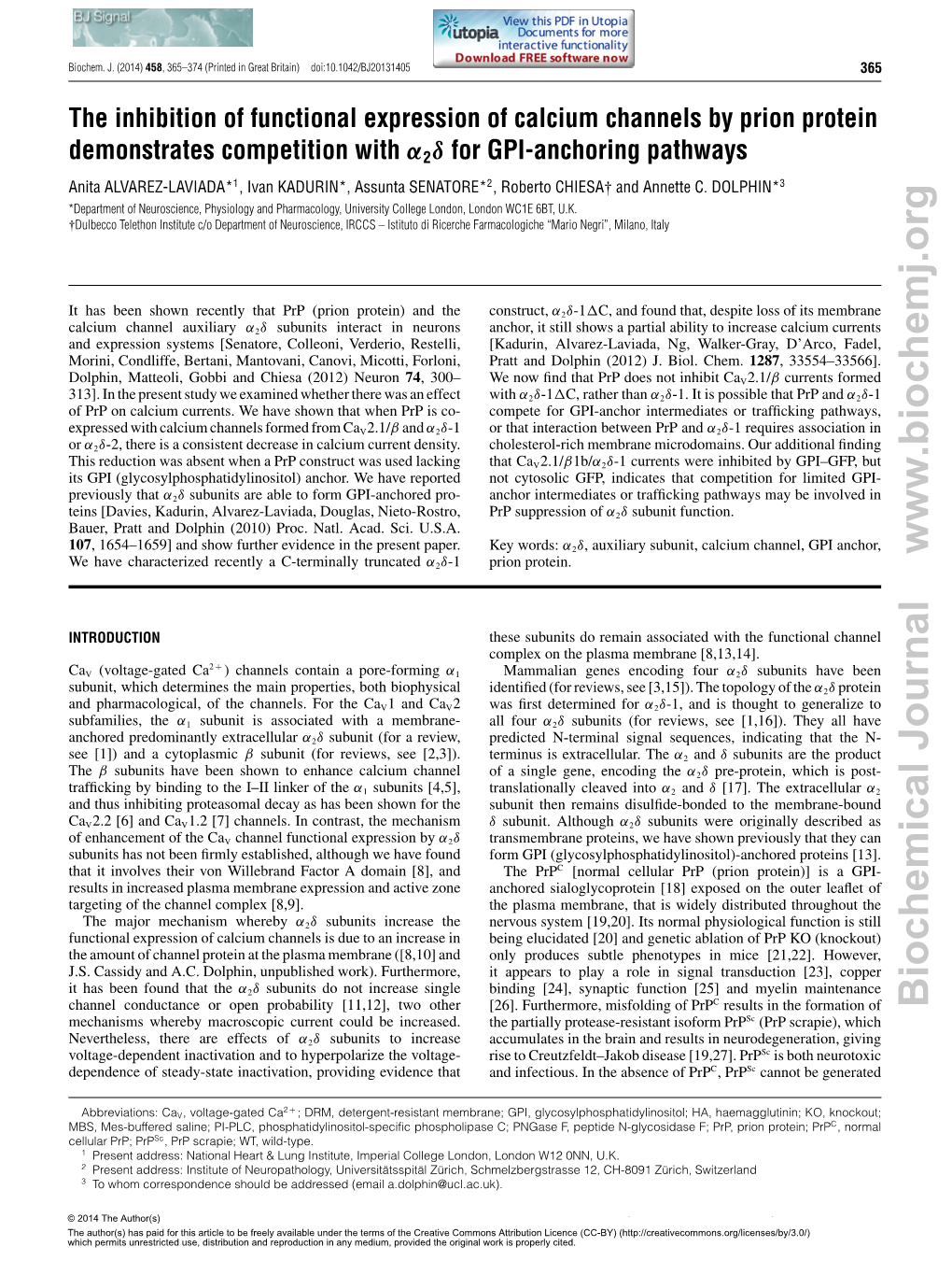 The Inhibition of Functional Expression of Calcium Channels by Prion