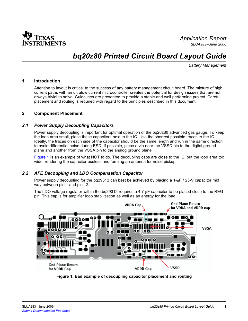 Bq20z80 Printed Circuit Board Layout Guide