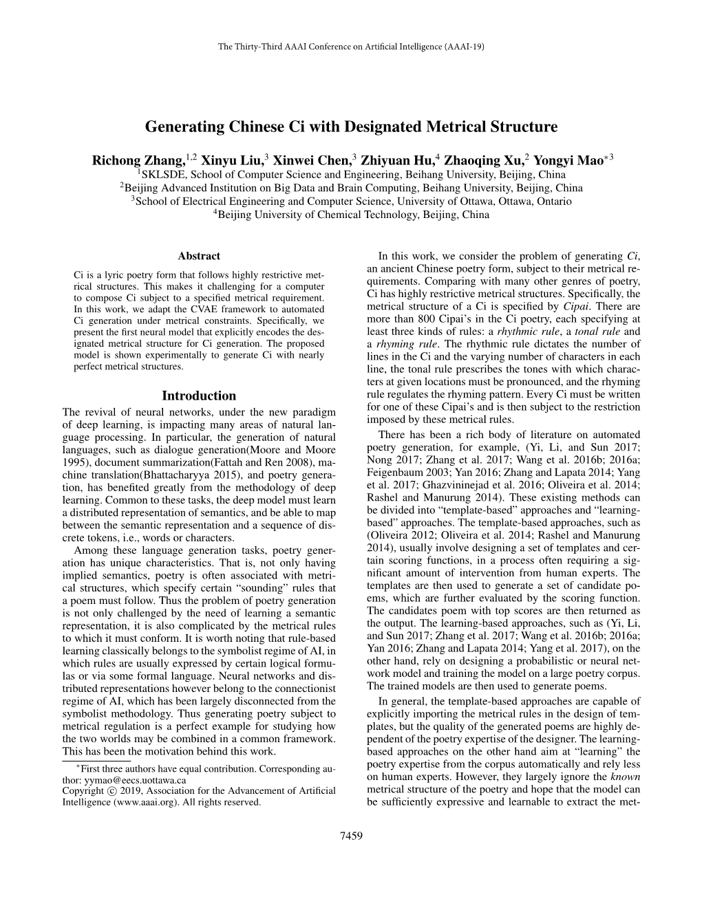 Generating Chinese Ci with Designated Metrical Structure