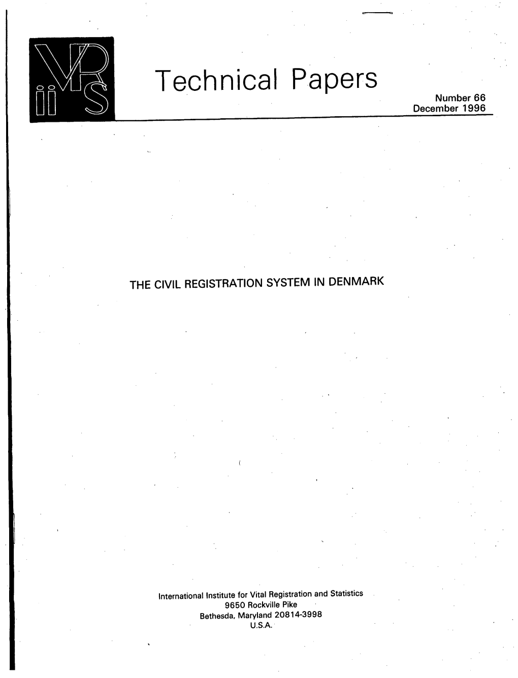 The Civil Registration System in Denmark