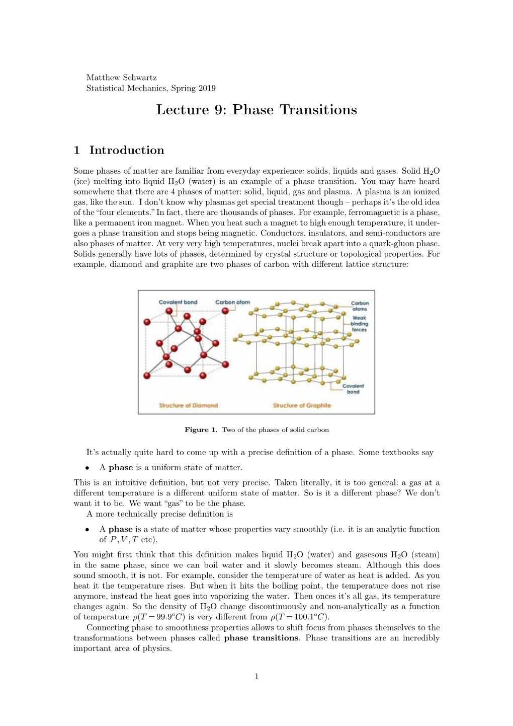 Lecture 9: Phase Transitions