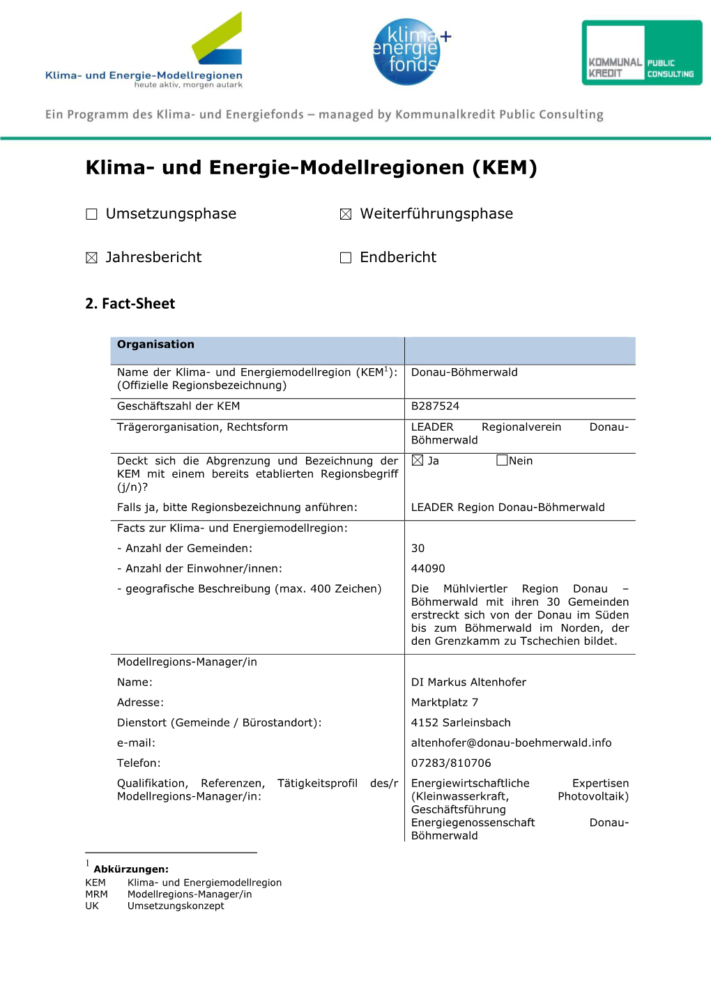 Klima- Und Energie-Modellregionen (KEM)