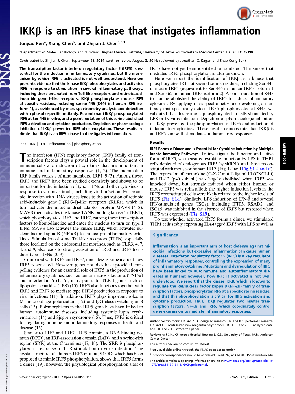 Ikkβ Is an IRF5 Kinase That Instigates Inflammation