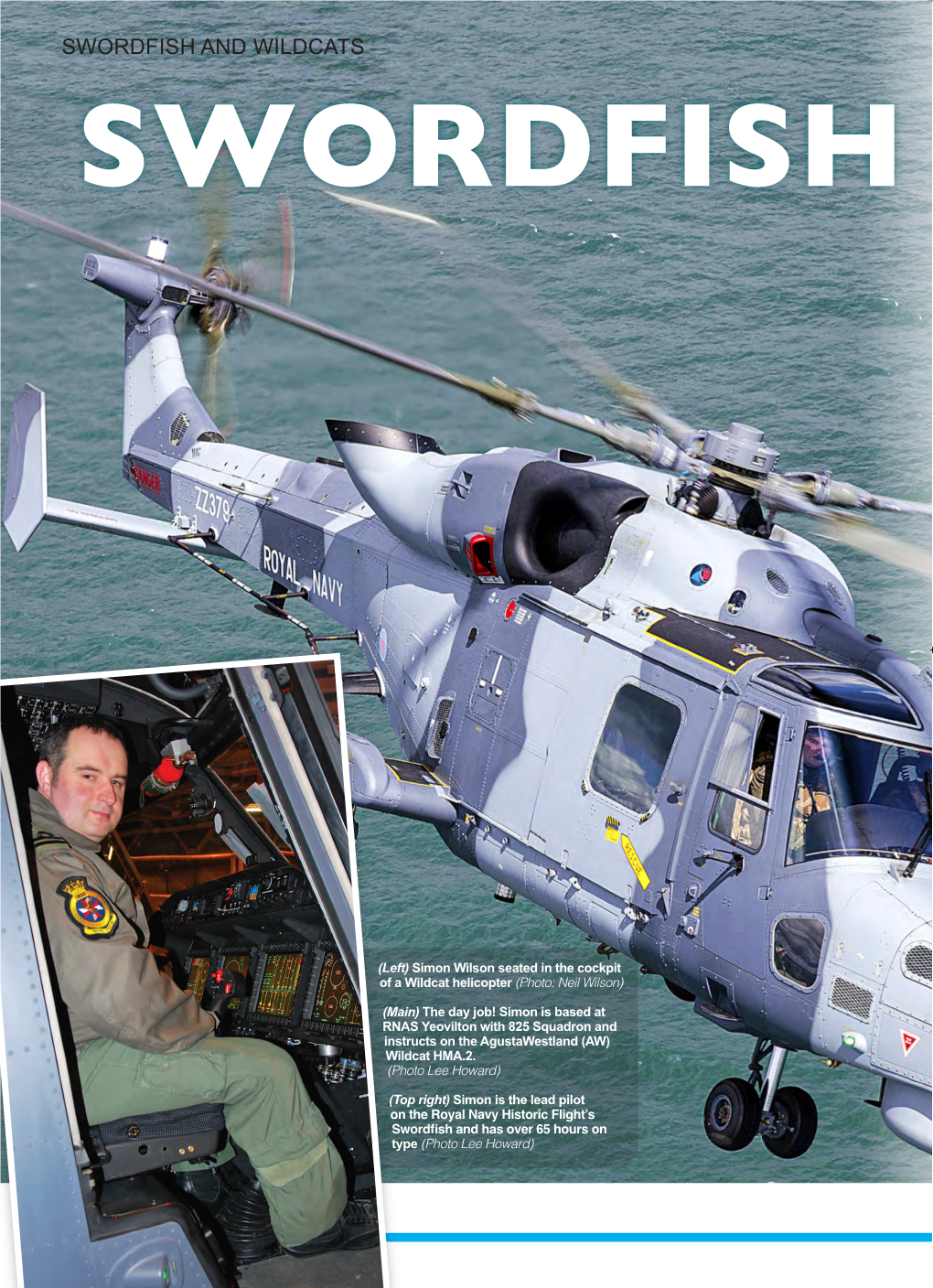 Simon Wilson Seated in the Cockpit of a Wildcat Helicopter (Photo: Neil Wilson)