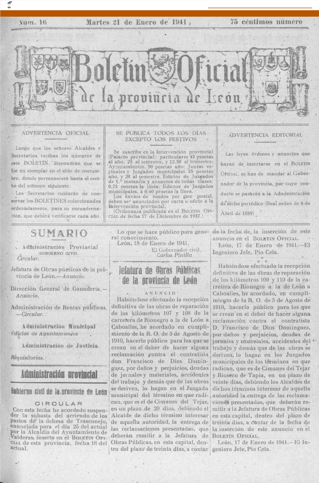 Ría Proflasia De Ledn De Los Kilómetros 109 Y 110 De La Ca• Dirección General De Ganadería, — Rretera De .Rionegro a La De León a Anuncio