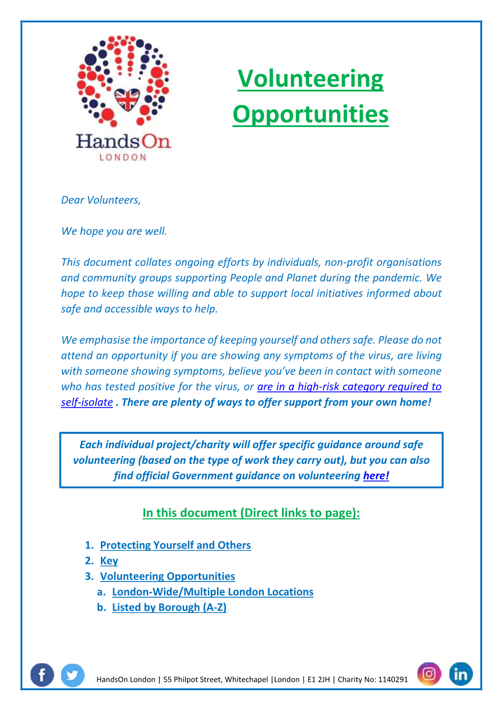 Volunteering Opportunities