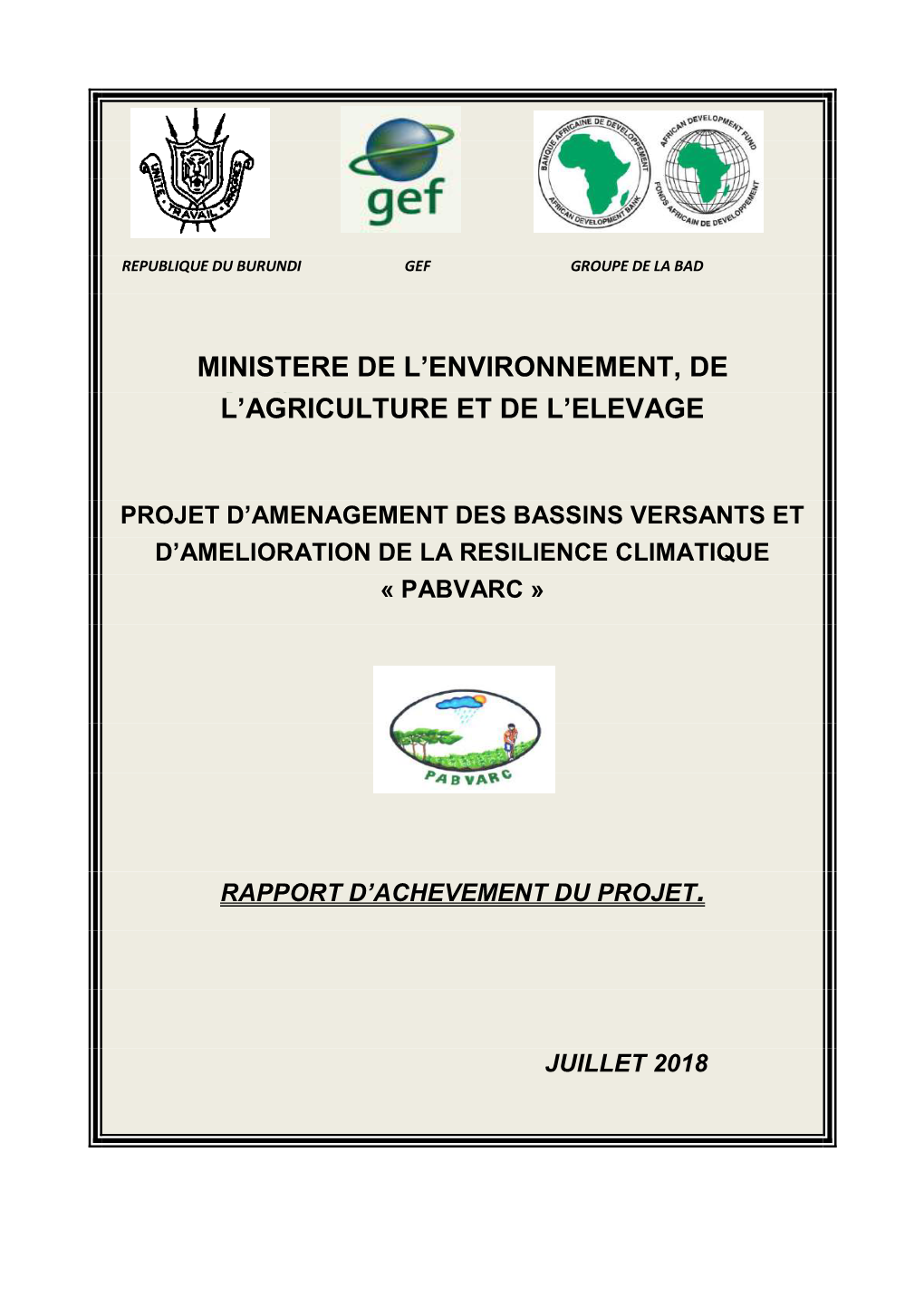 Ministere De L'environnement, De L'agriculture Et De L