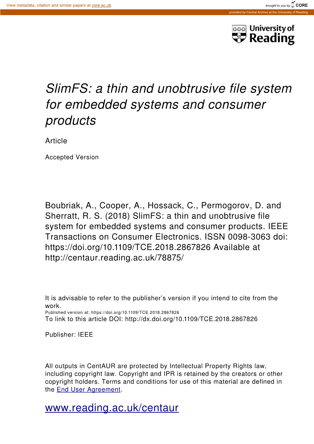 Slimfs: a Thin and Unobtrusive File System for Embedded Systems and Consumer Products