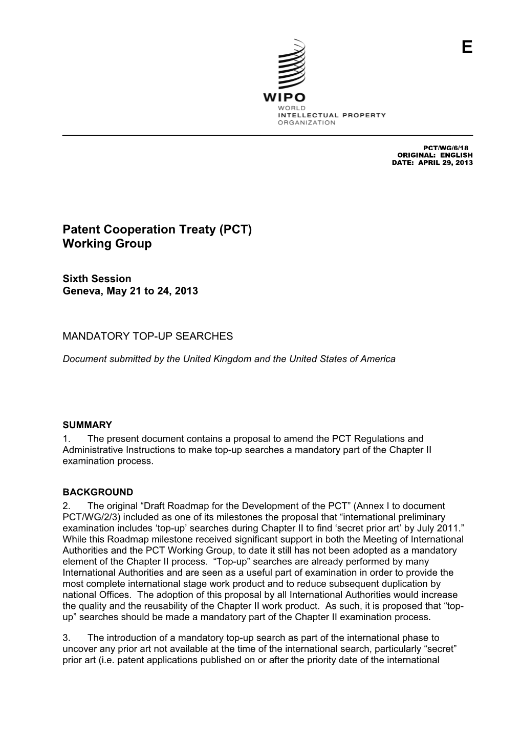 Patent Cooperation Treaty (PCT) s3