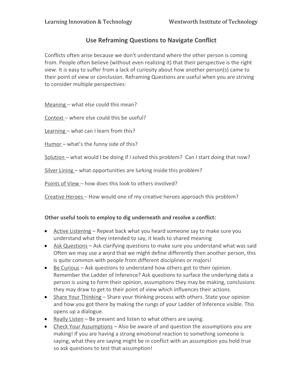 Use Reframing Questions to Navigate Conflict