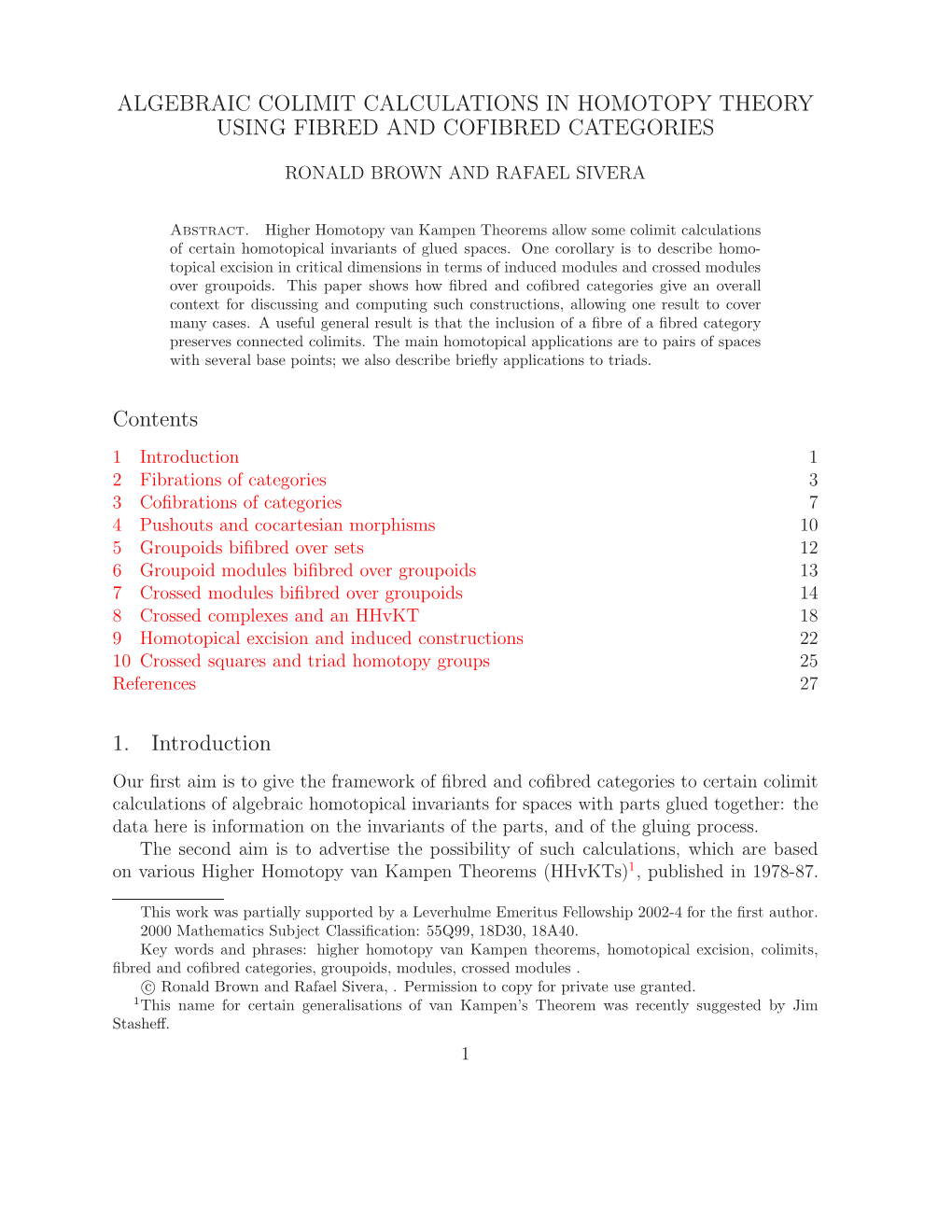 Algebraic Colimit Calculations in Homotopy Theory Using Fibred and Cofibred Categories