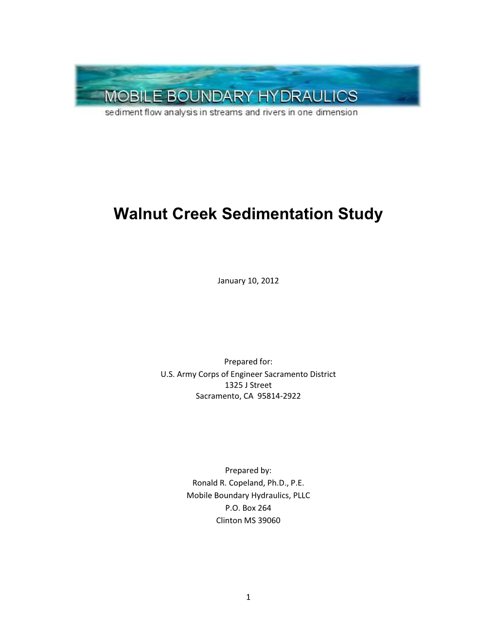 Walnut Creek Sediment Study Final