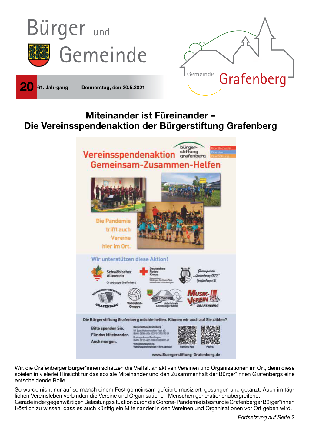 Miteinander Ist Füreinander – Die Vereinsspendenaktion Der Bürgerstiftung Grafenberg