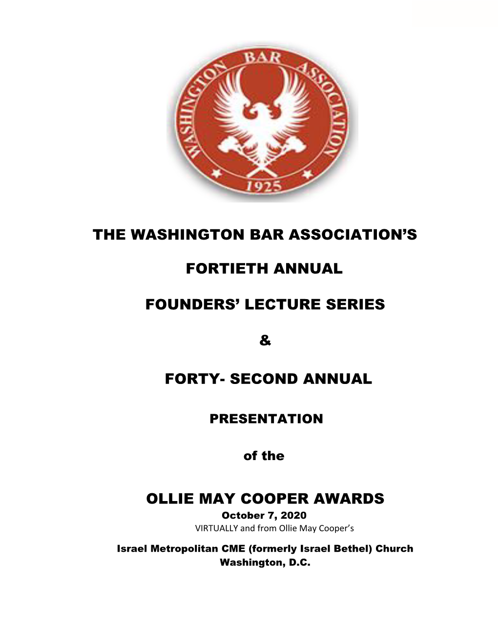 The Washington Bar Association's Fortieth