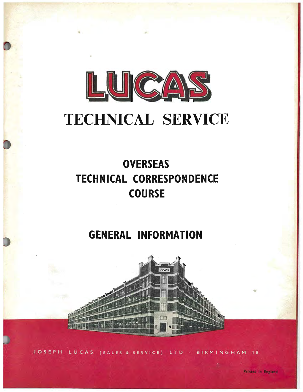 A Facinating Lucas Electrical Course Document