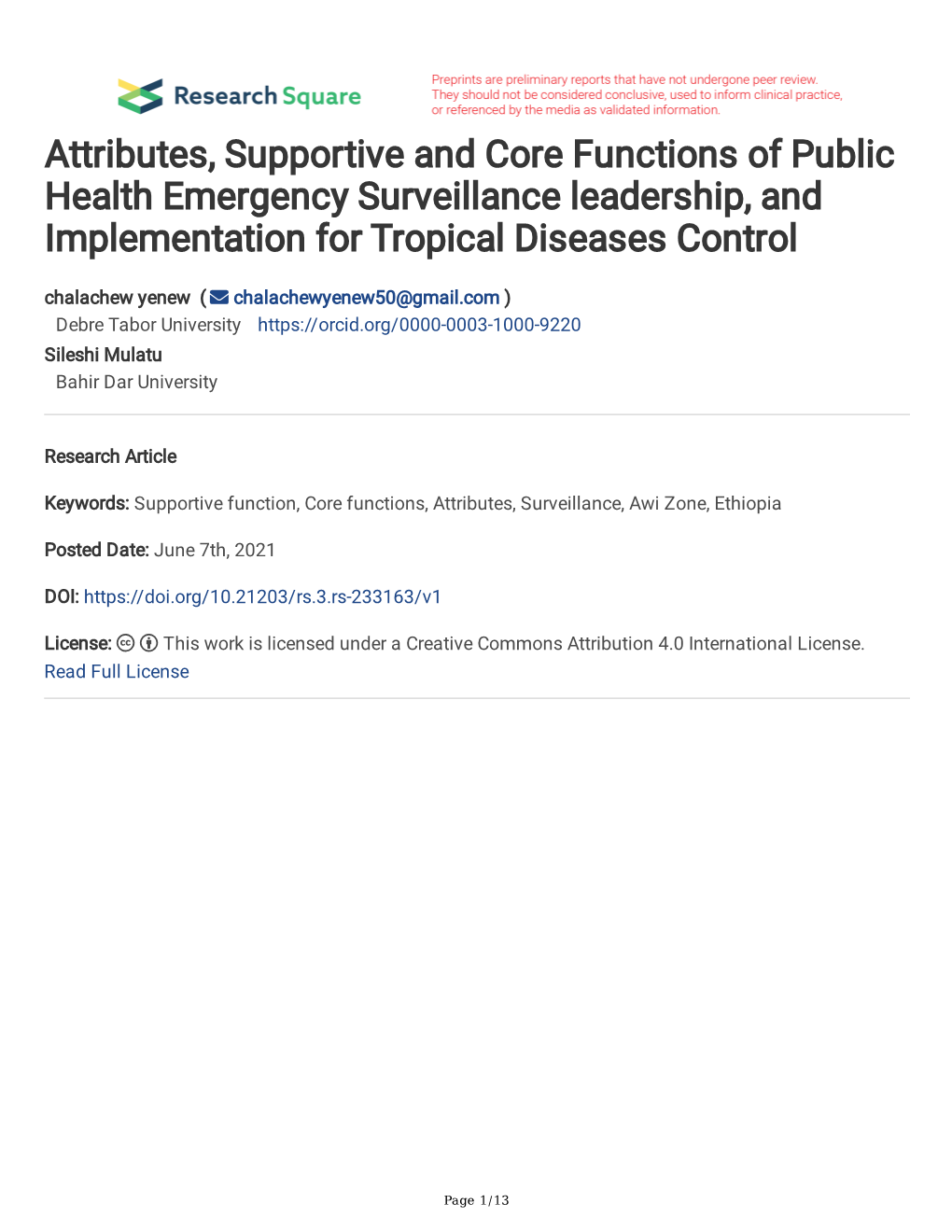 Attributes, Supportive and Core Functions of Public Health