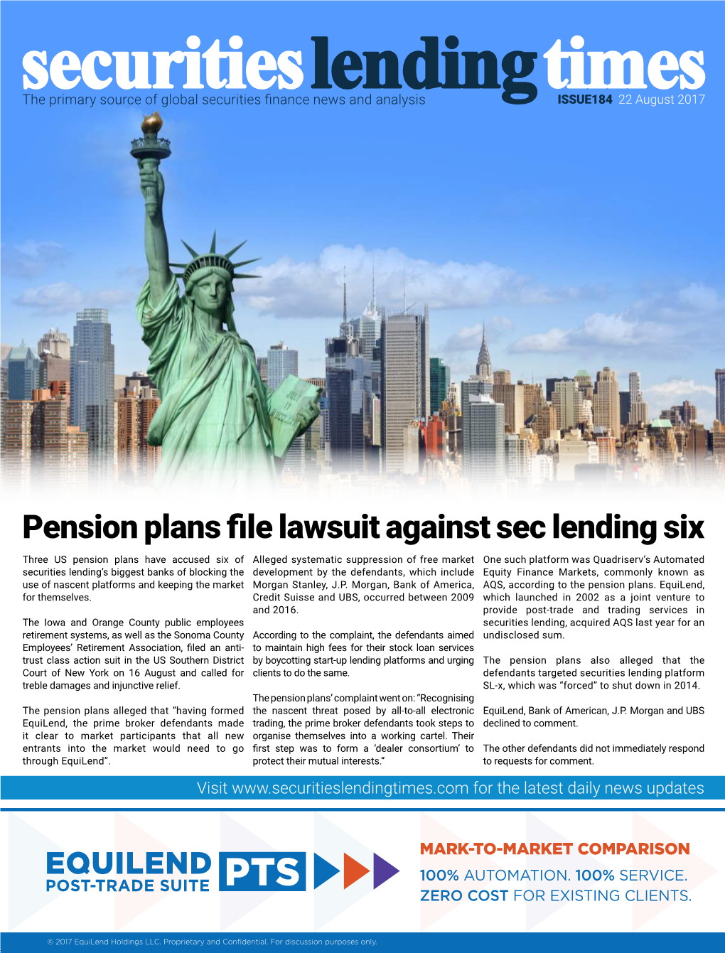 Pension Plans File Lawsuit Against Sec Lending