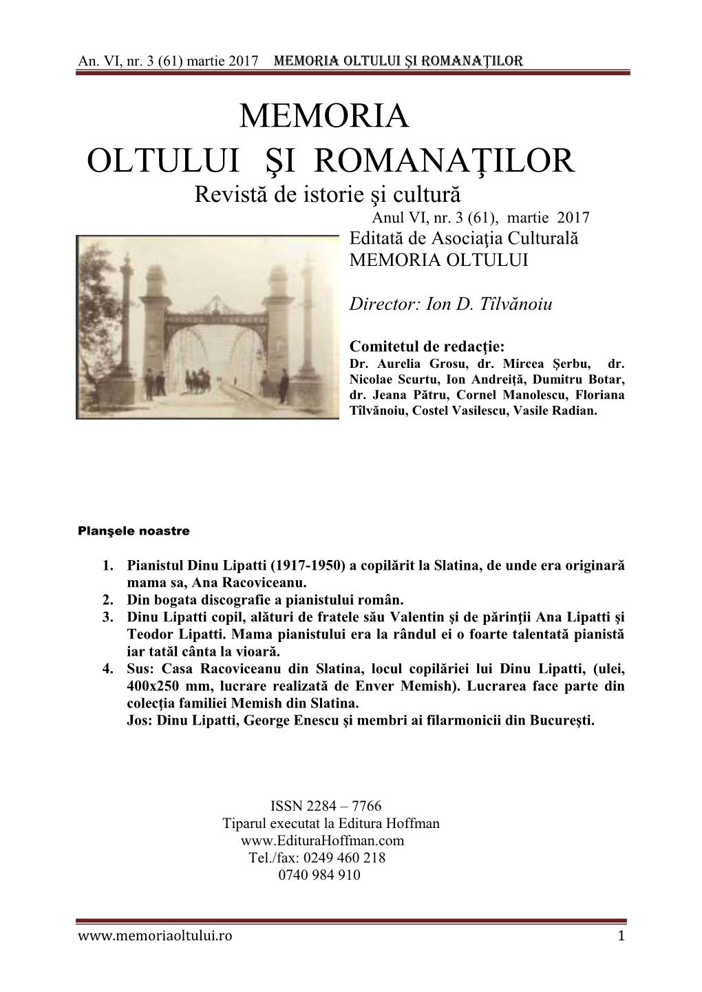 Memoria Oltului Şi Romanaţilor