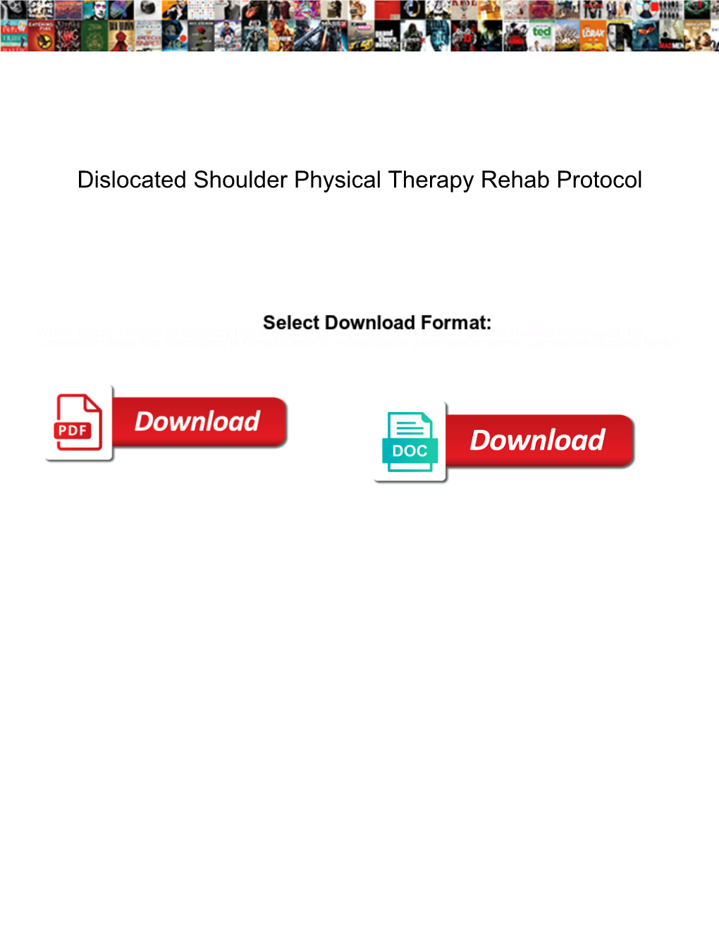 Dislocated Shoulder Physical Therapy Rehab Protocol