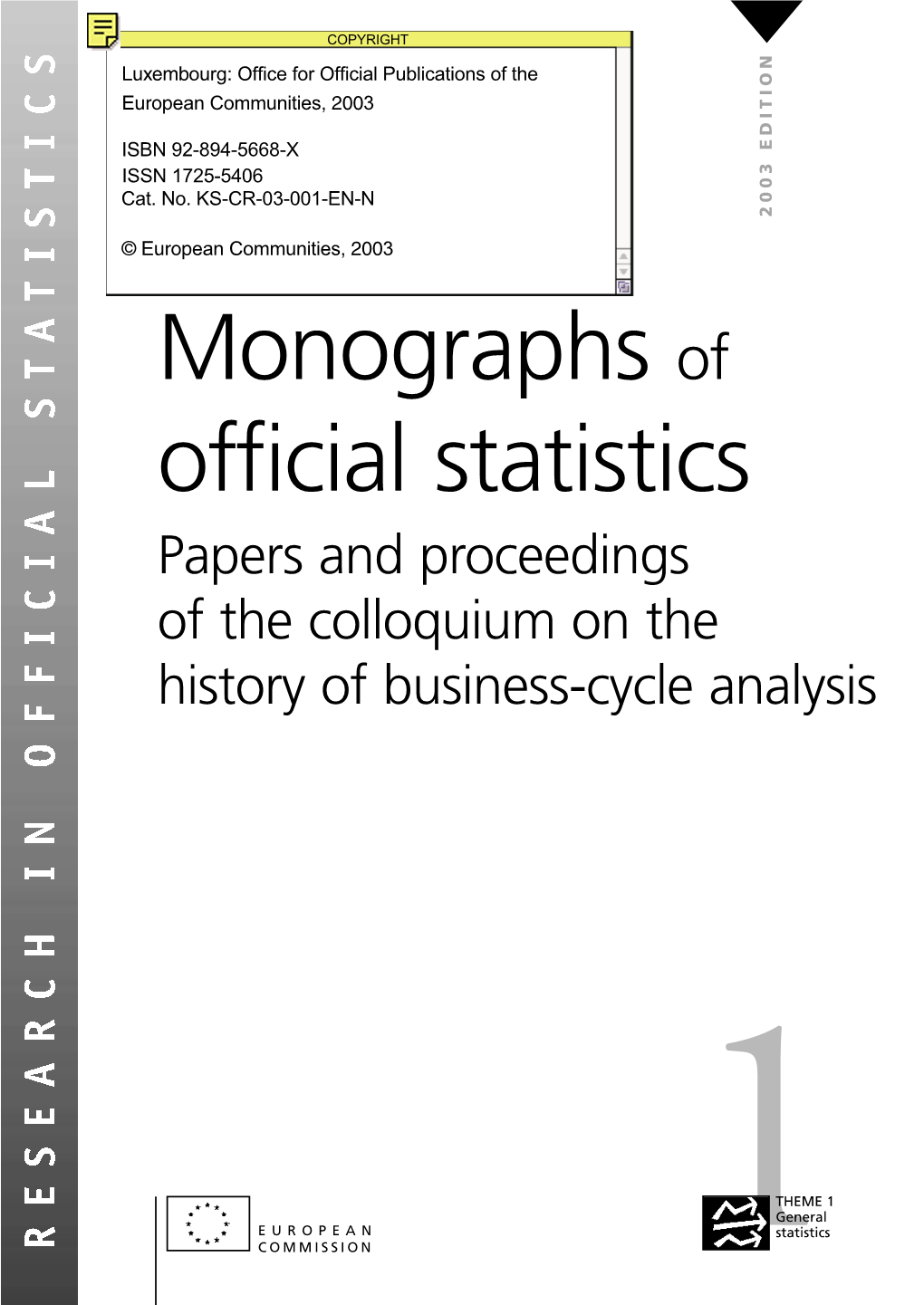 Monograph of Official Statistics