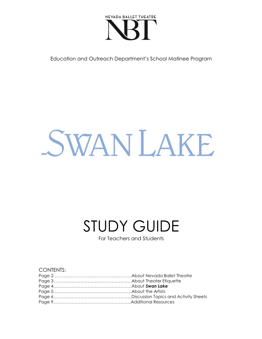 Swan Lake Study Guide