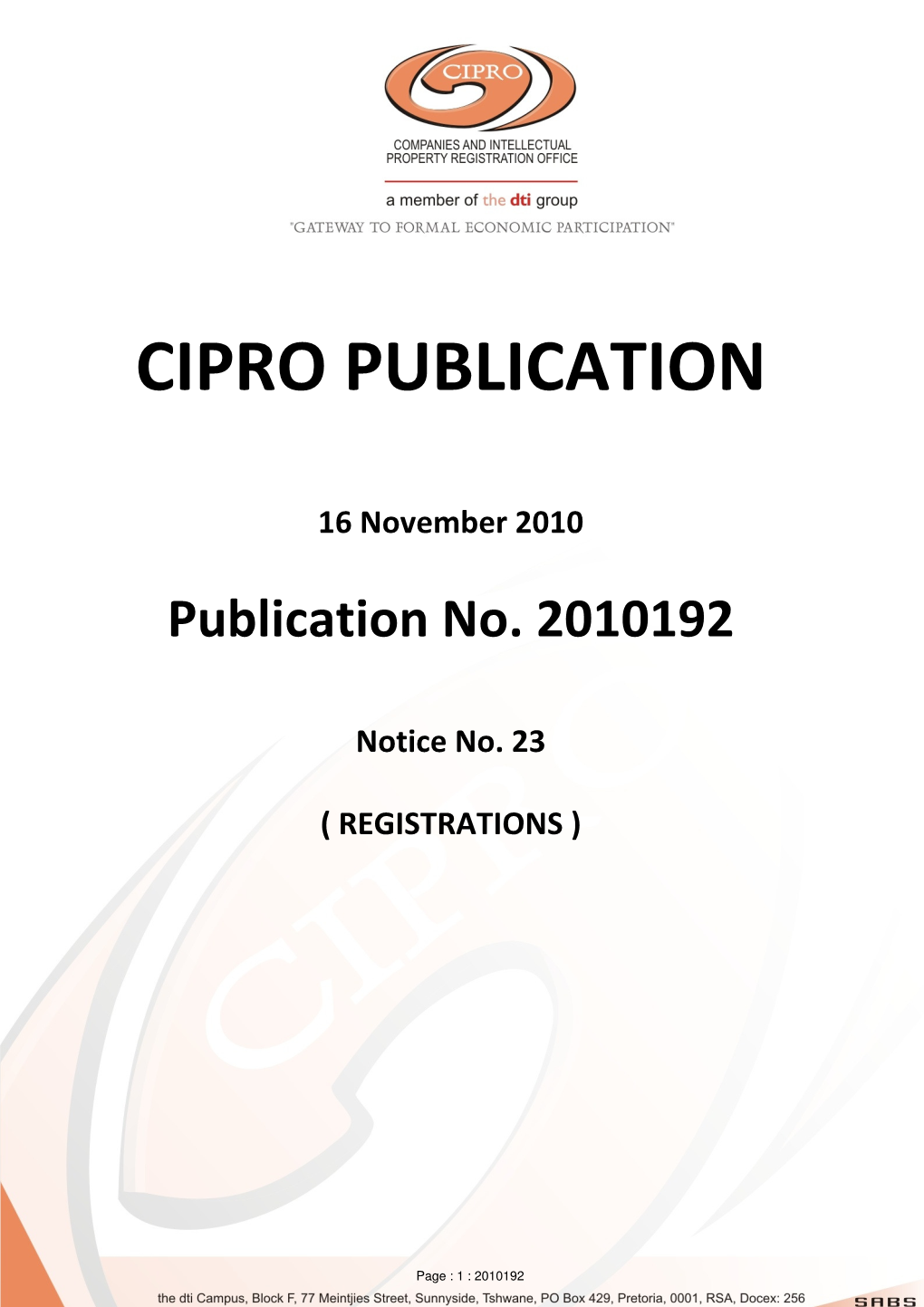 Cipro Publication