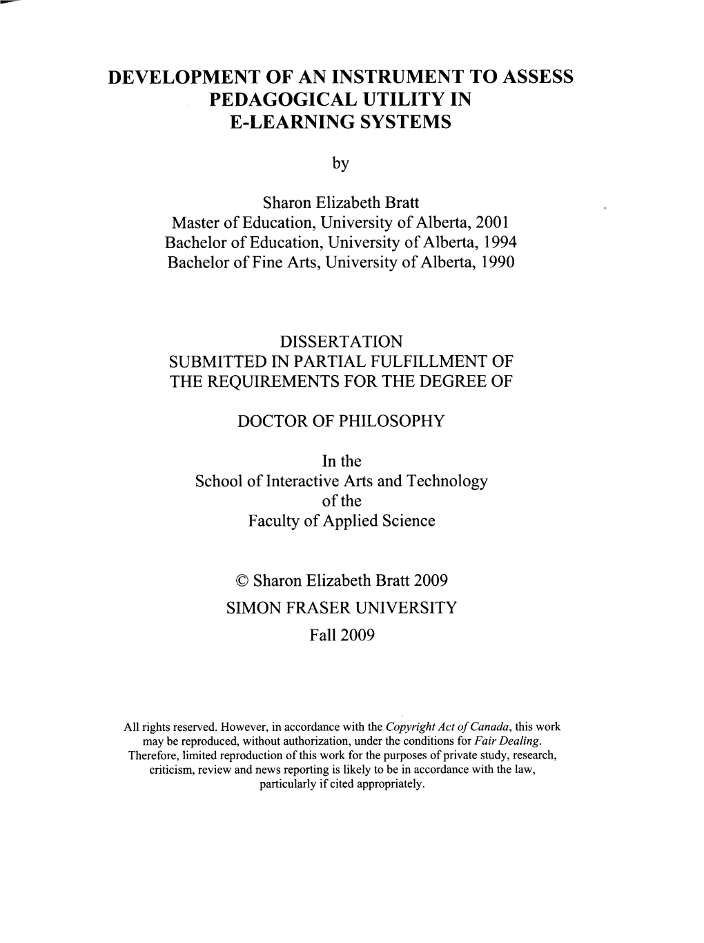 Development of an Instrument to Assess Pedagogical Utility in E-Learning Systems