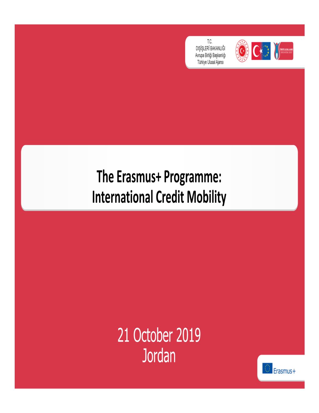 21 October 2019 Jordan the Erasmus+ Programme