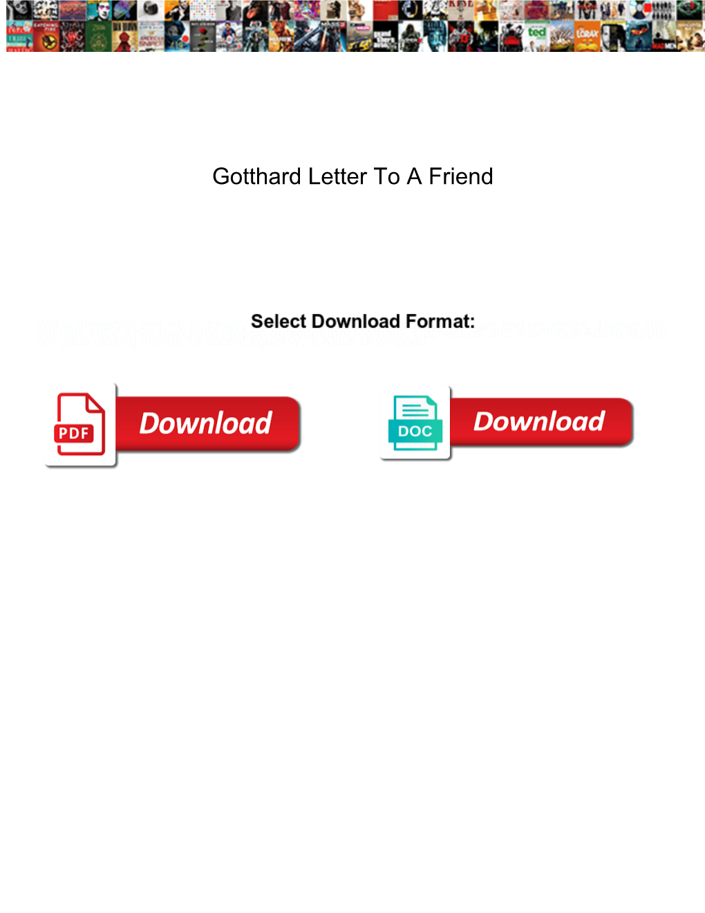 Gotthard Letter to a Friend
