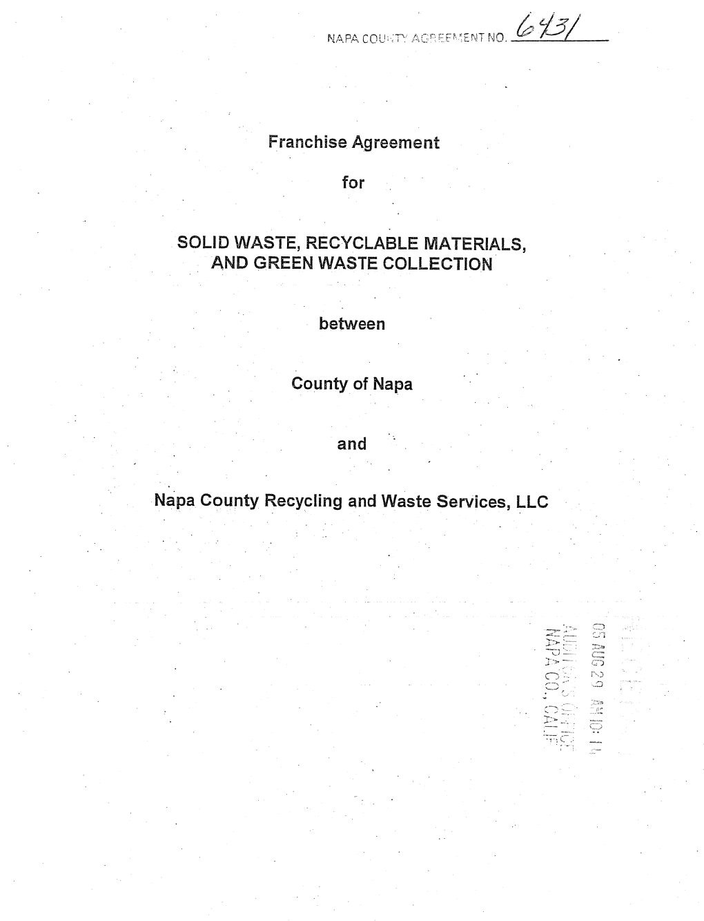 Agreement, Solid Waste, Recyclable Materials, Green Waste Collection
