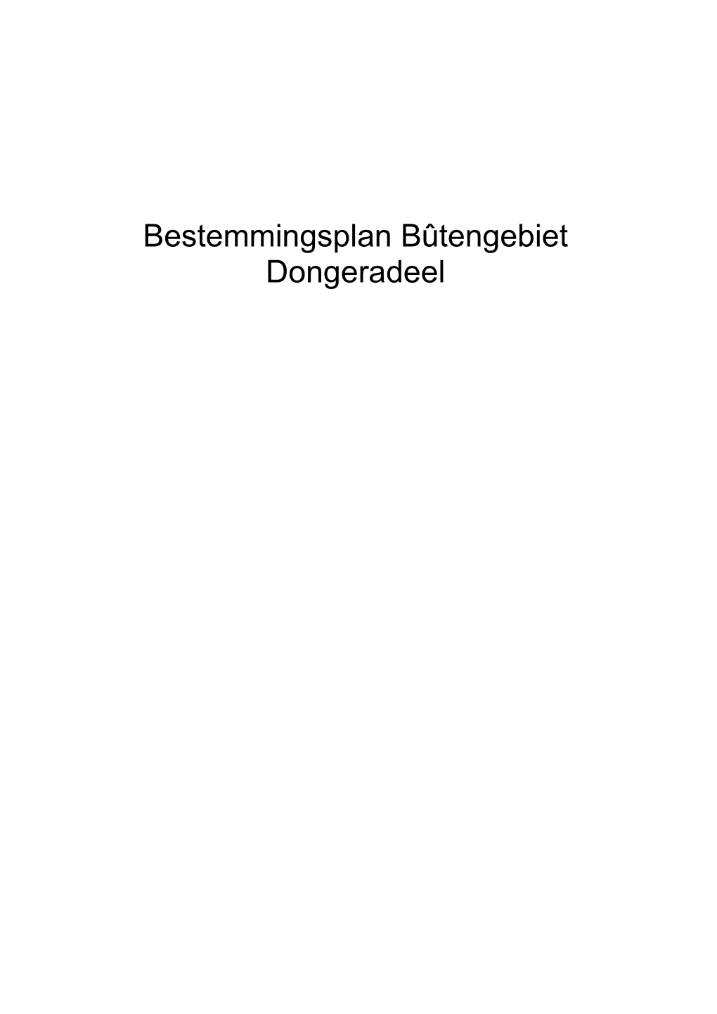 Bestemmingsplan Bûtengebiet Dongeradeel