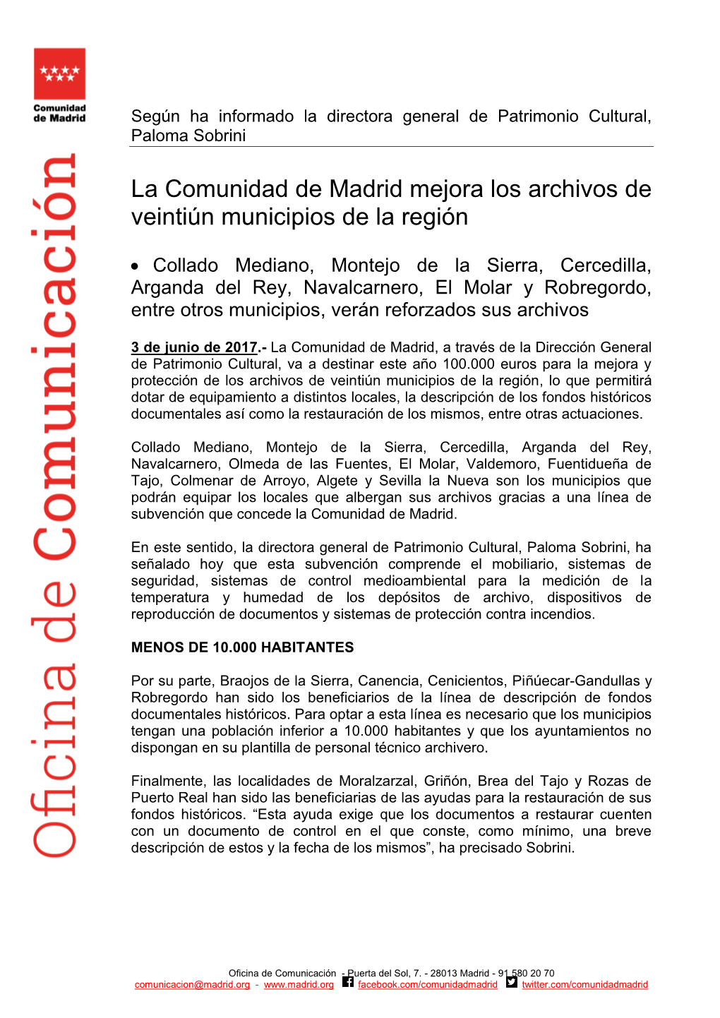 La Comunidad De Madrid Mejora Los Archivos De Veintiún Municipios De La Región