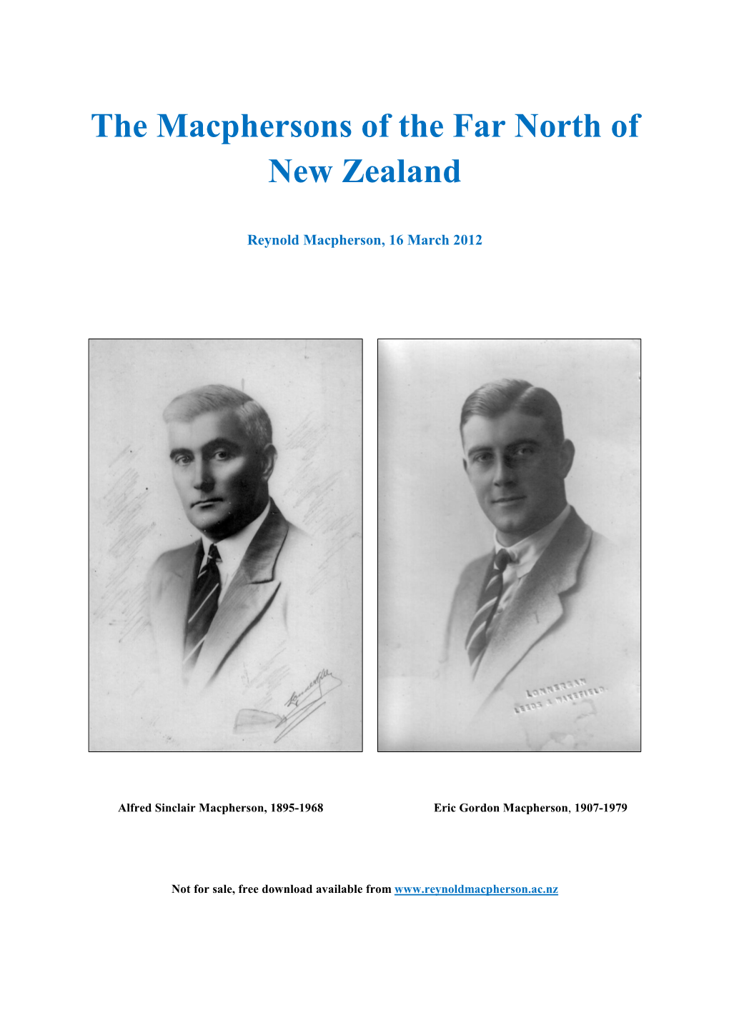 The Macphersons of the Far North of New Zealand