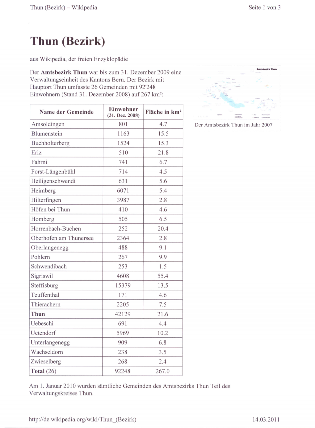 Thun (Bezirk) - Wikipedia Seite 1 Von 3