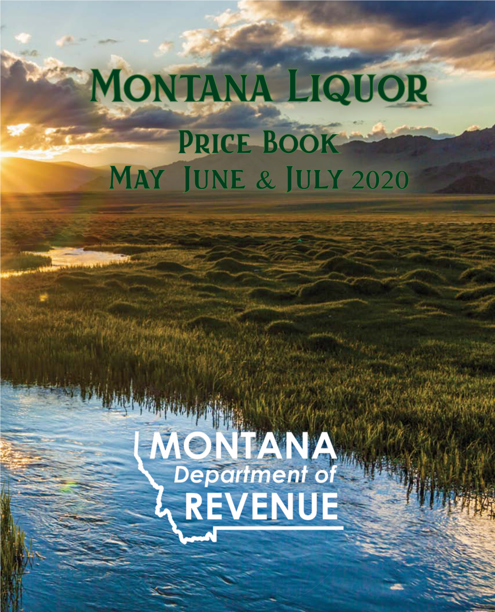 Montana Liquor Price Book May, June July & 2020