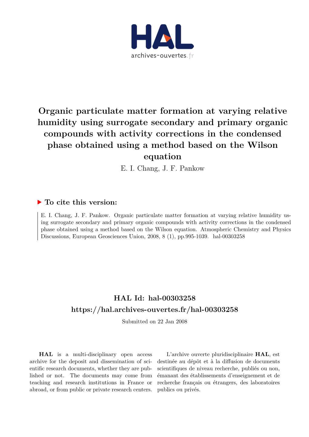 Organic Particulate Matter Formation at Varying Relative Humidity Using