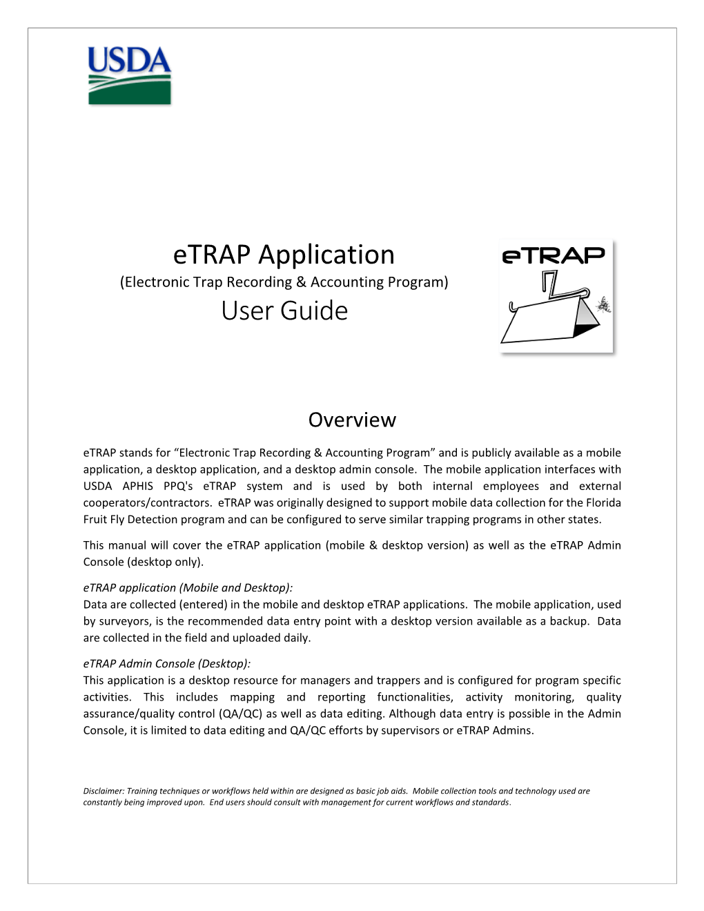 Etrap Application User Guide