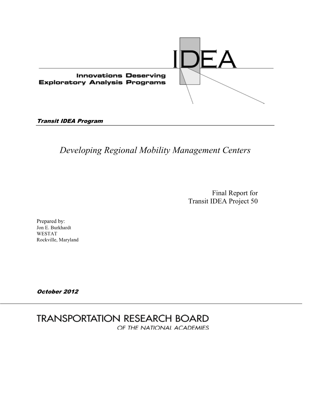 Developing Regional Mobility Management Centers