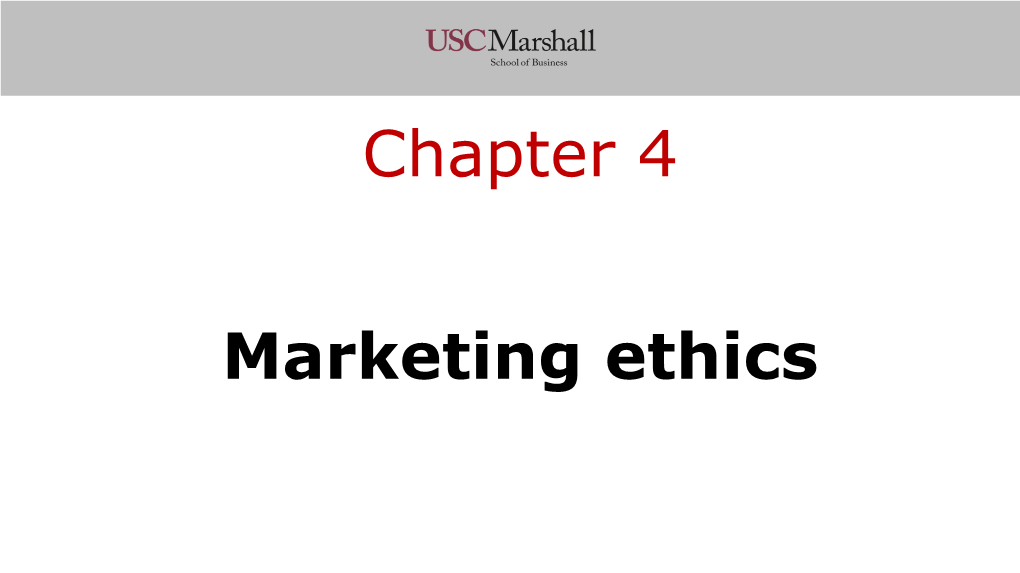 Marketing Ethics Chapter 4