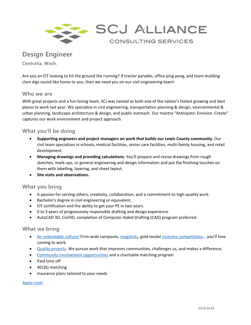 Design Engineer Centralia, Wash