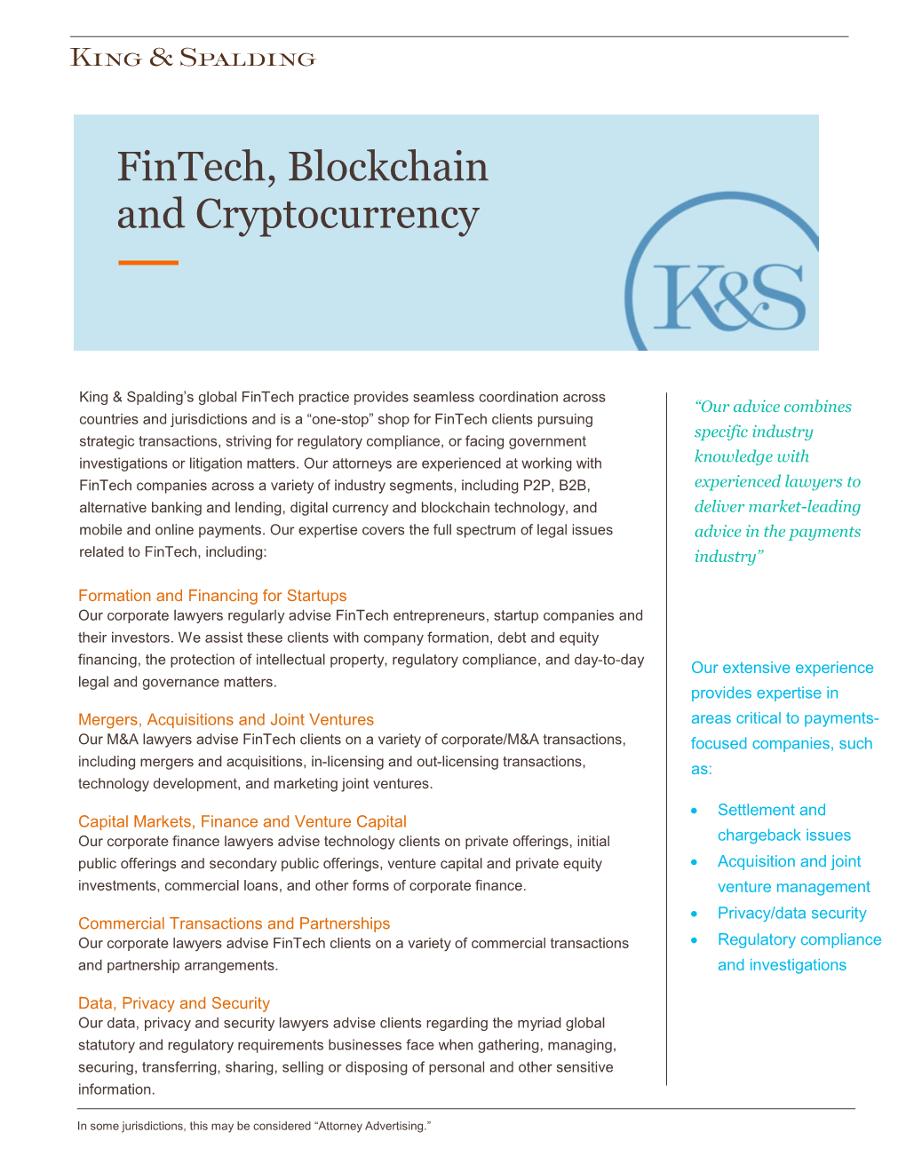 Fintech, Blockchain and Cryptocurrency