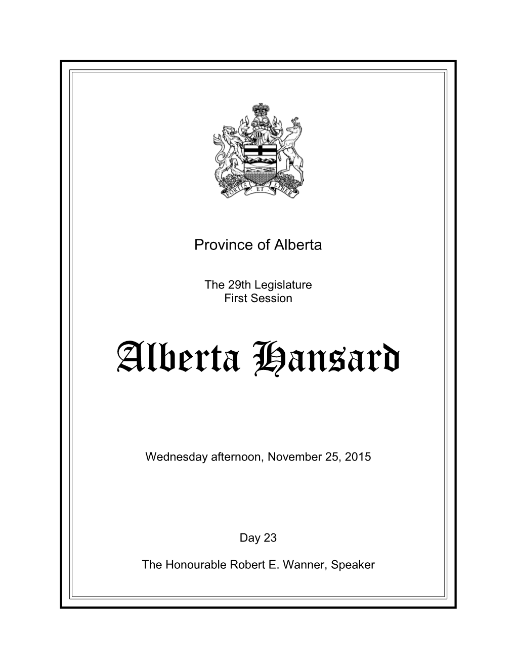 Alberta Hansard