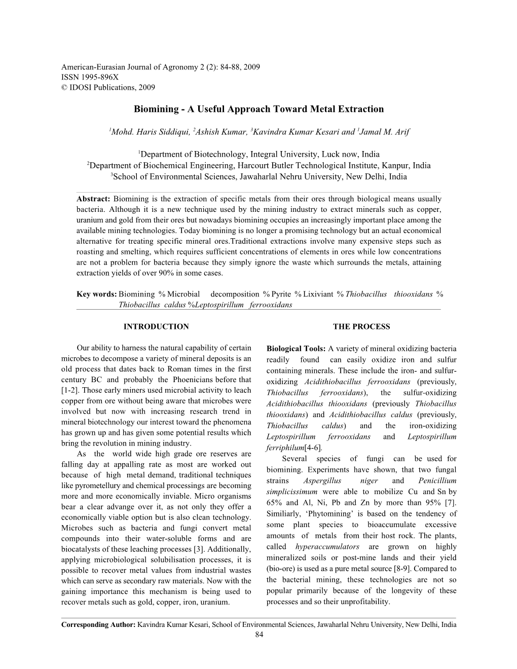 Biomining - a Useful Approach Toward Metal Extraction