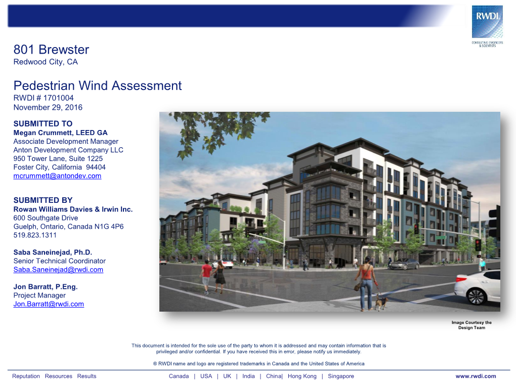 801 Brewster Pedestrian Wind Assessment