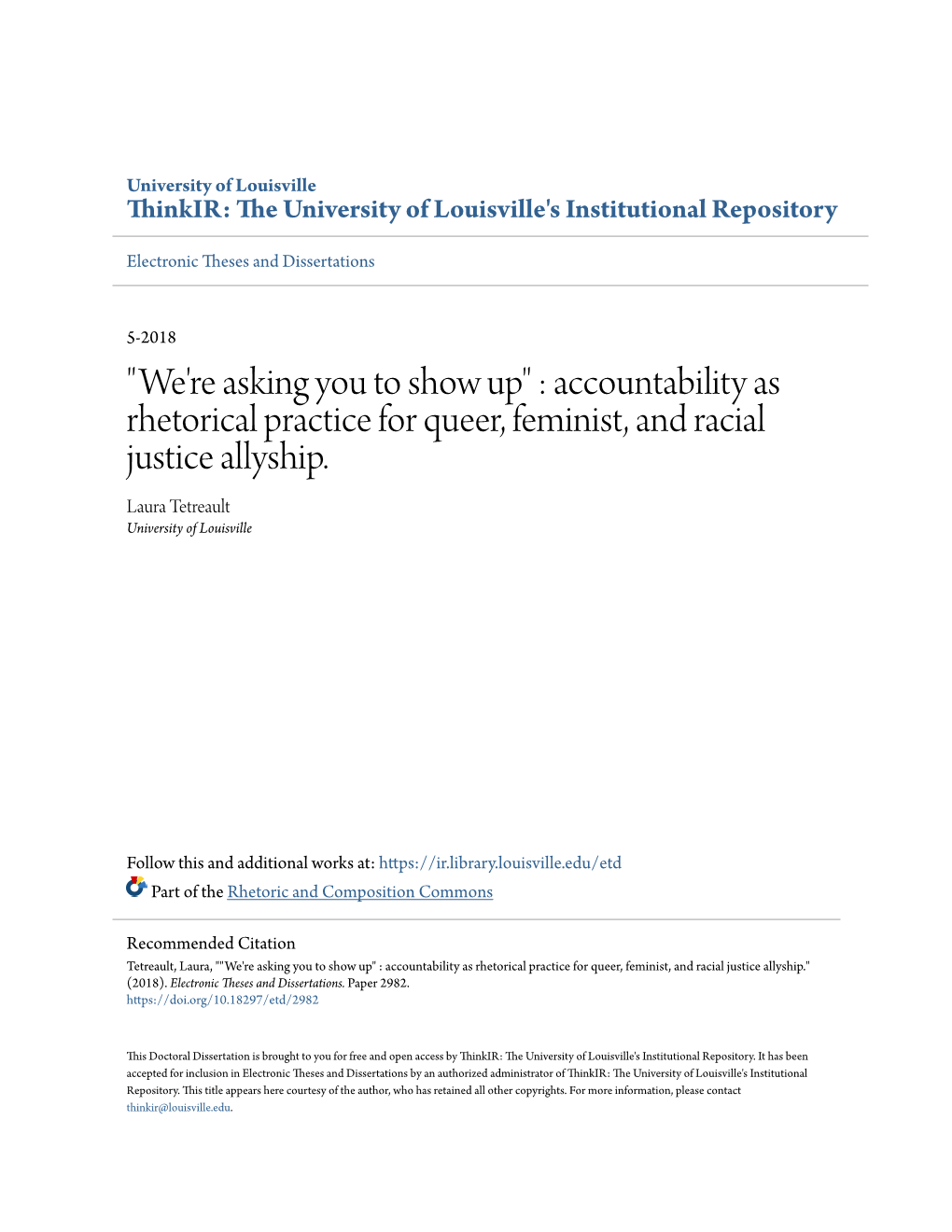 Accountability As Rhetorical Practice for Queer, Feminist, and Racial Justice Allyship