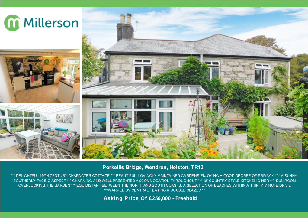 Porkellis Bridge, Wendron, Helston, TR13 Asking Price